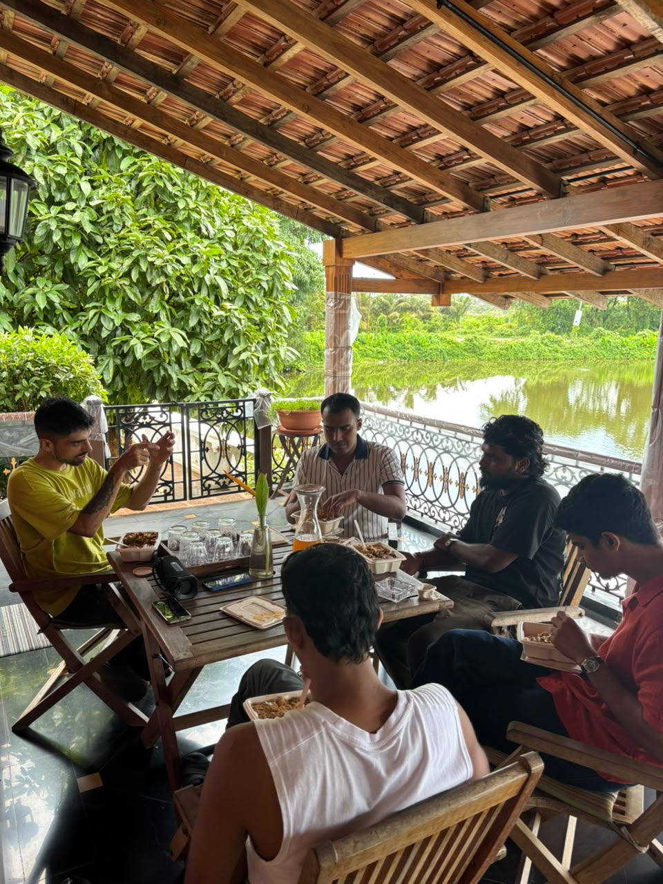 A crew sharing Hungry Crew meals together in Goa